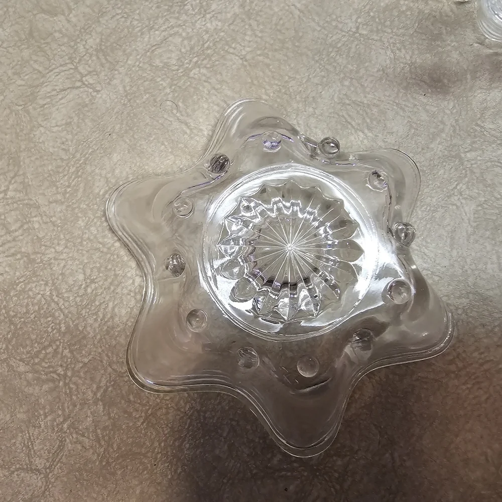 Clear Star-Shaped Glass Candle Holders Set Of 3